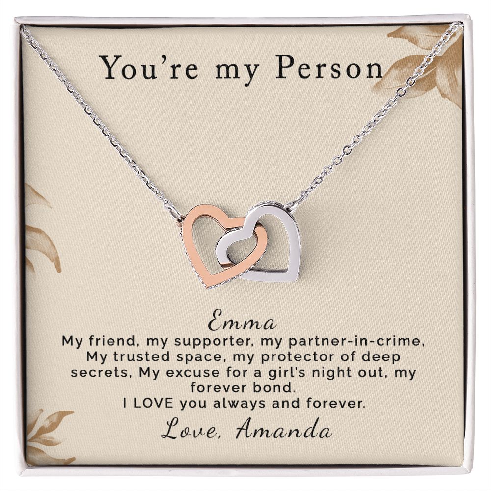 You're My Person | Personalized | Interlocking Hearts Necklace