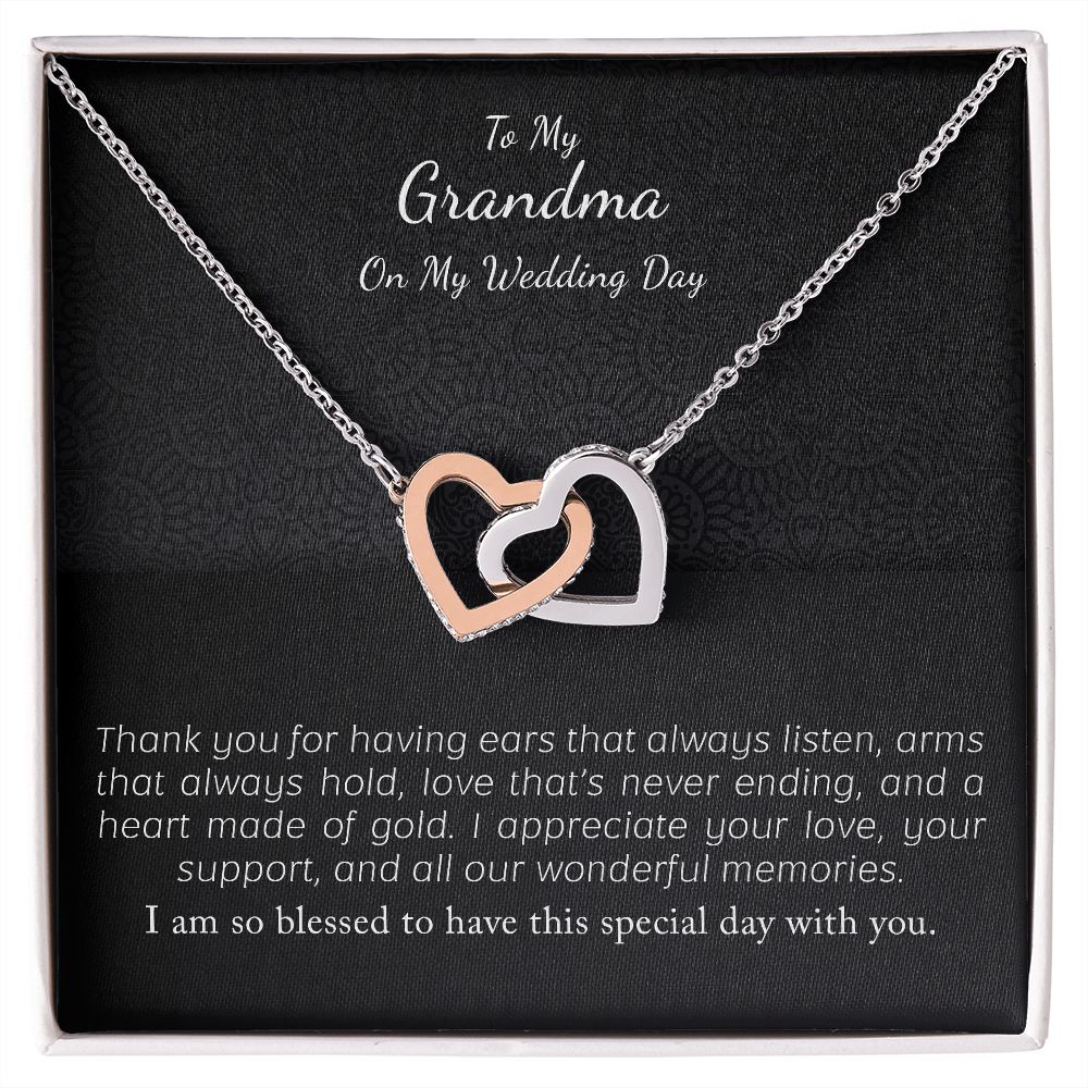 Wedding Day Gift for Grandma | Interlocking Hearts Necklace - Julri Box