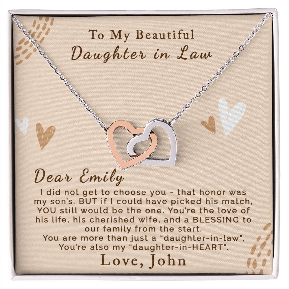 Daughter in Law | Personalized | Interlocking Hearts Necklace - Julri Box