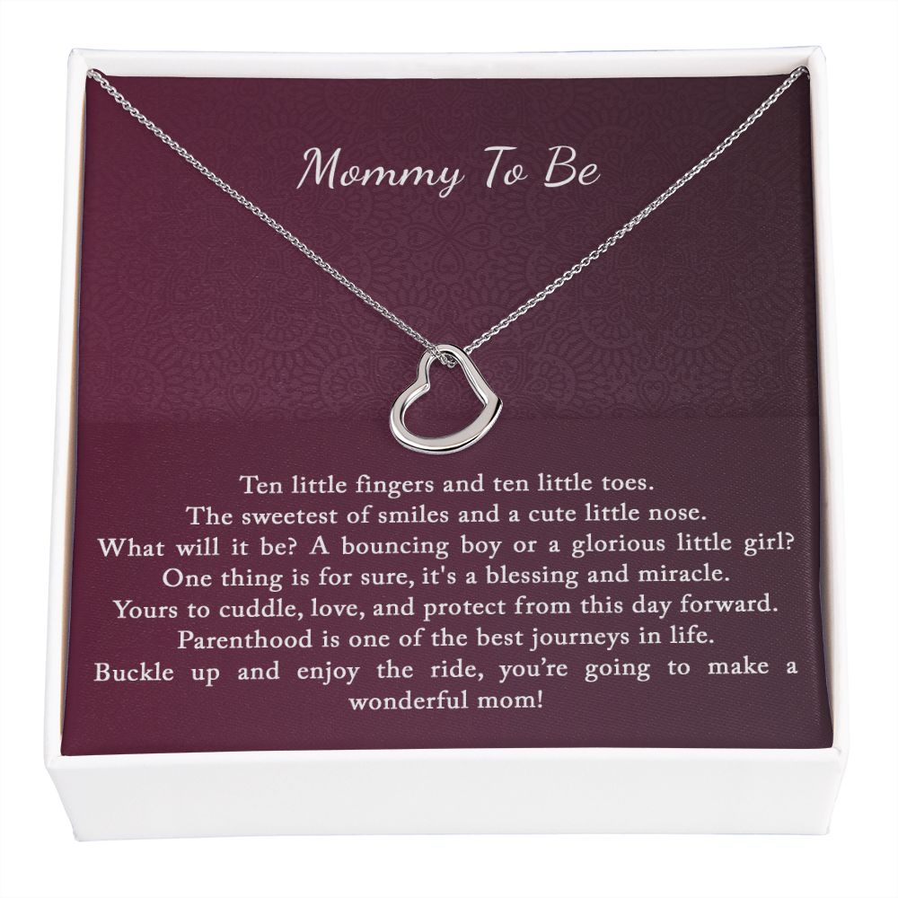 Gift for Mommy To Be | Delicate Heart Necklace - Julri Box