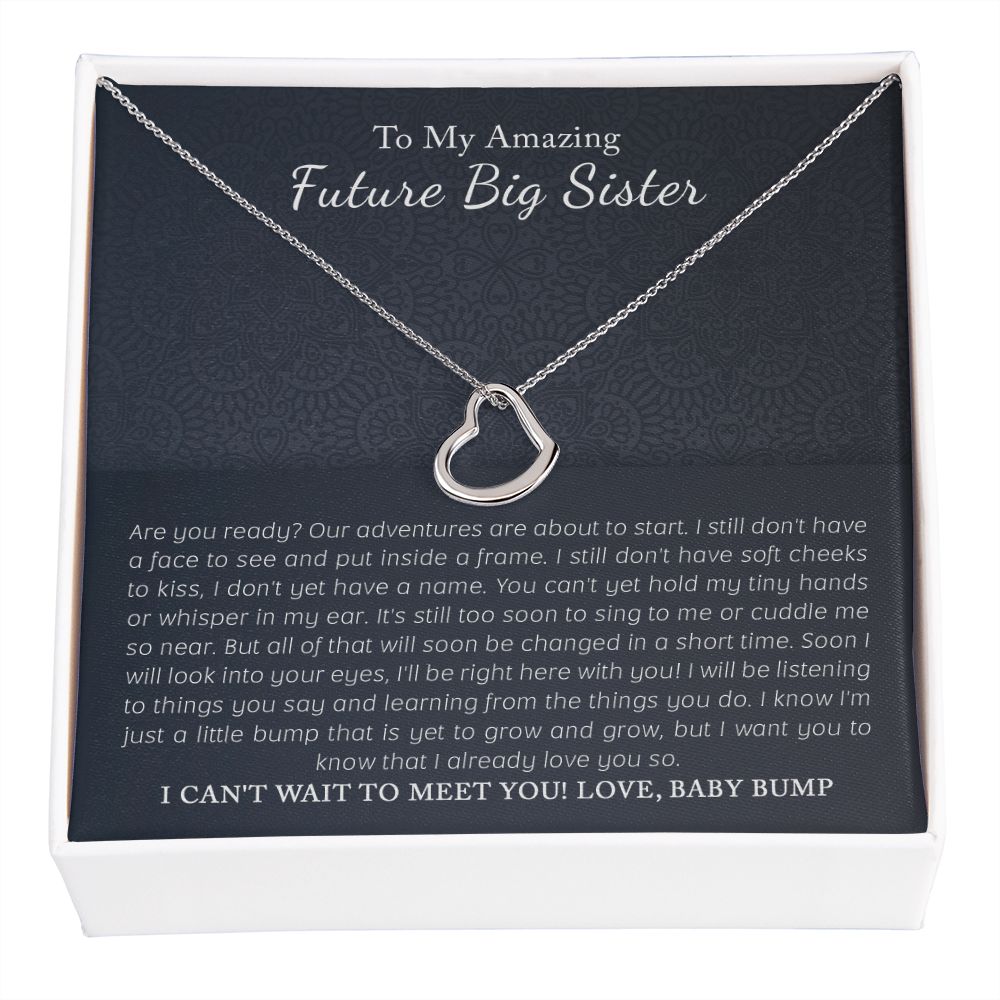 Gift for Future Big Sister | Delicate Heart Necklace - Julri Box