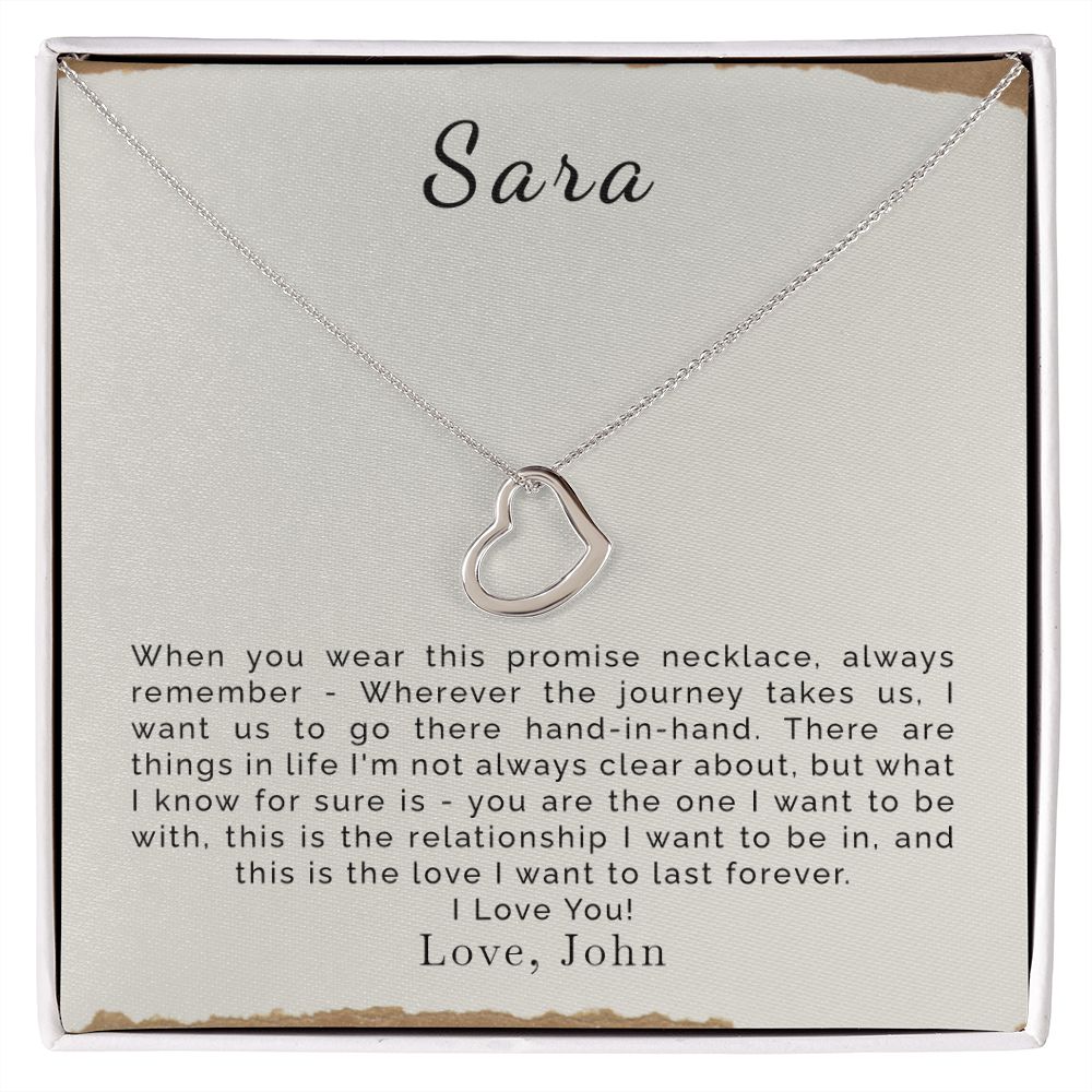 Promise Necklace for Her | Personalized | Delicate Heart Necklace