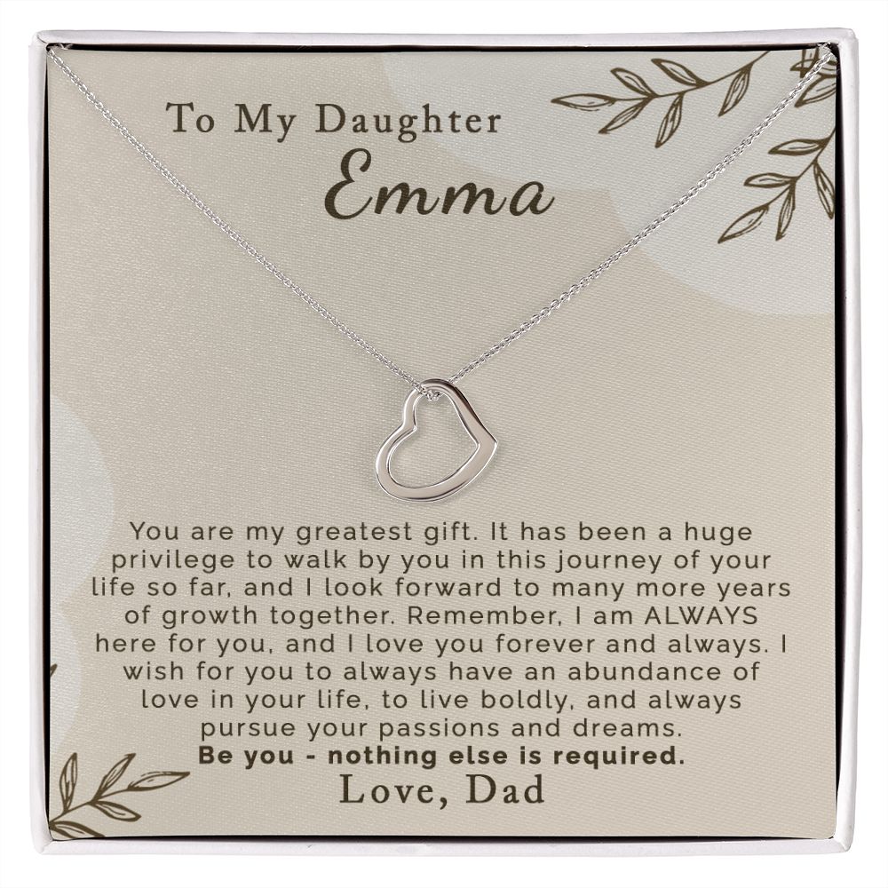 To My Daughter | Personalized | Delicate Heart Necklace - Julri Box