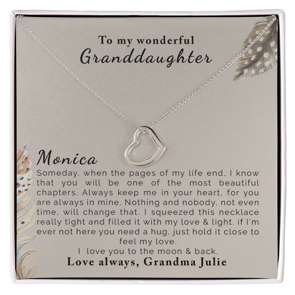 Gift for Granddaughter | Personalized | Delicate Heart Necklace