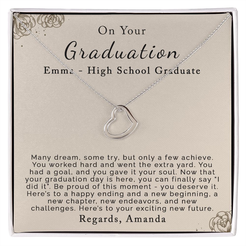 Graduation | Personalized | Delicate Heart Necklace