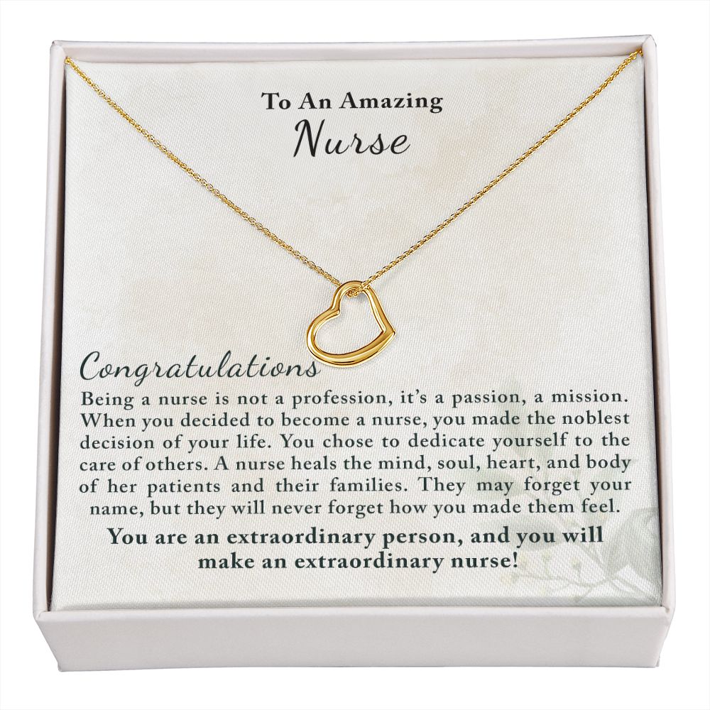Gift for New Nurse | Delicate Heart Necklace - Julri Box
