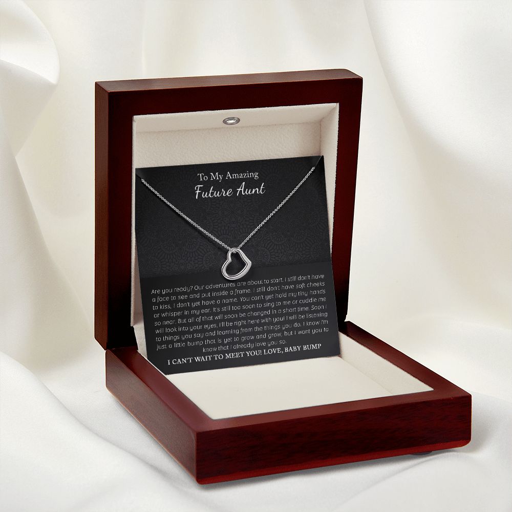 Gift for a Future Aunt | Delicate Heart Necklace - Julri Box