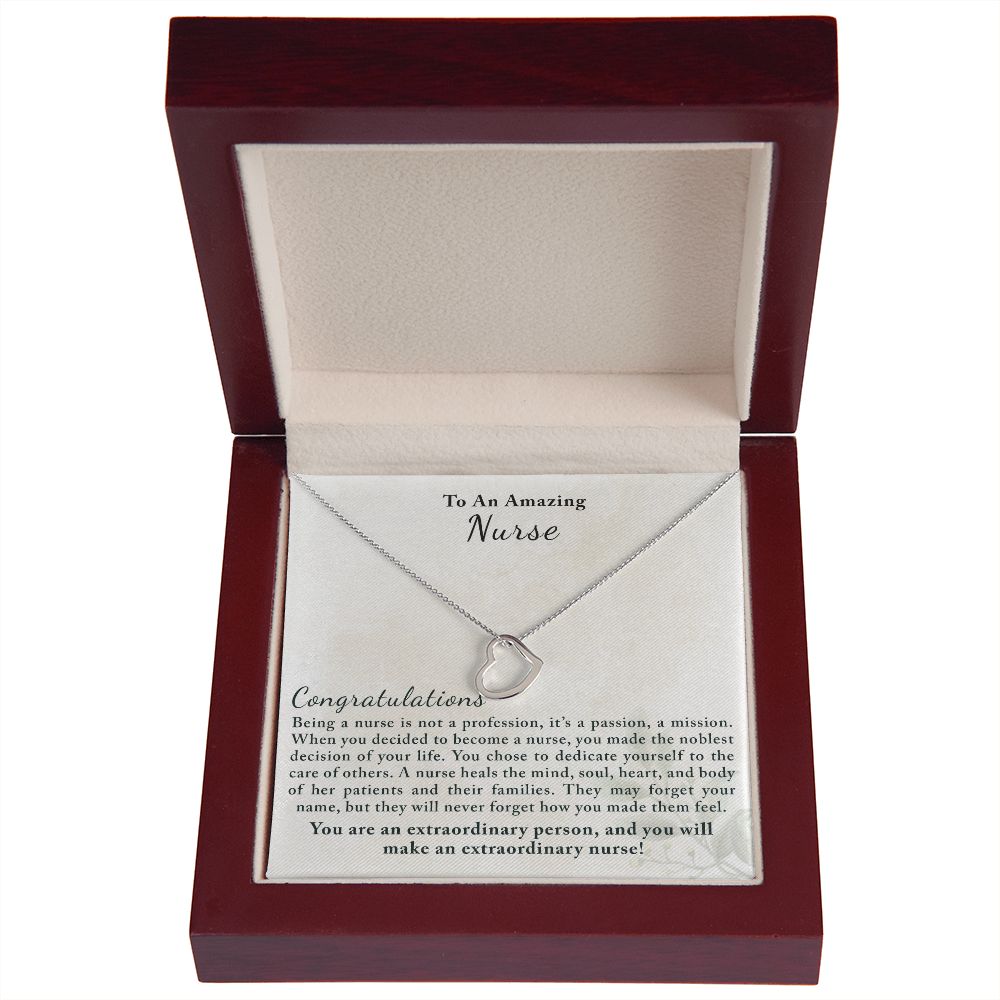 Gift for New Nurse | Delicate Heart Necklace - Julri Box