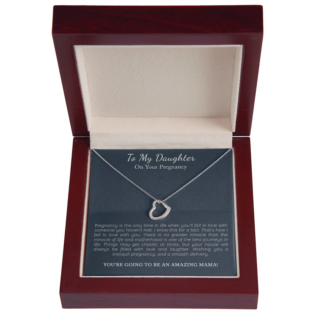 Pregnancy Gift for My Daughter | Delicate Heart Necklace - Julri Box