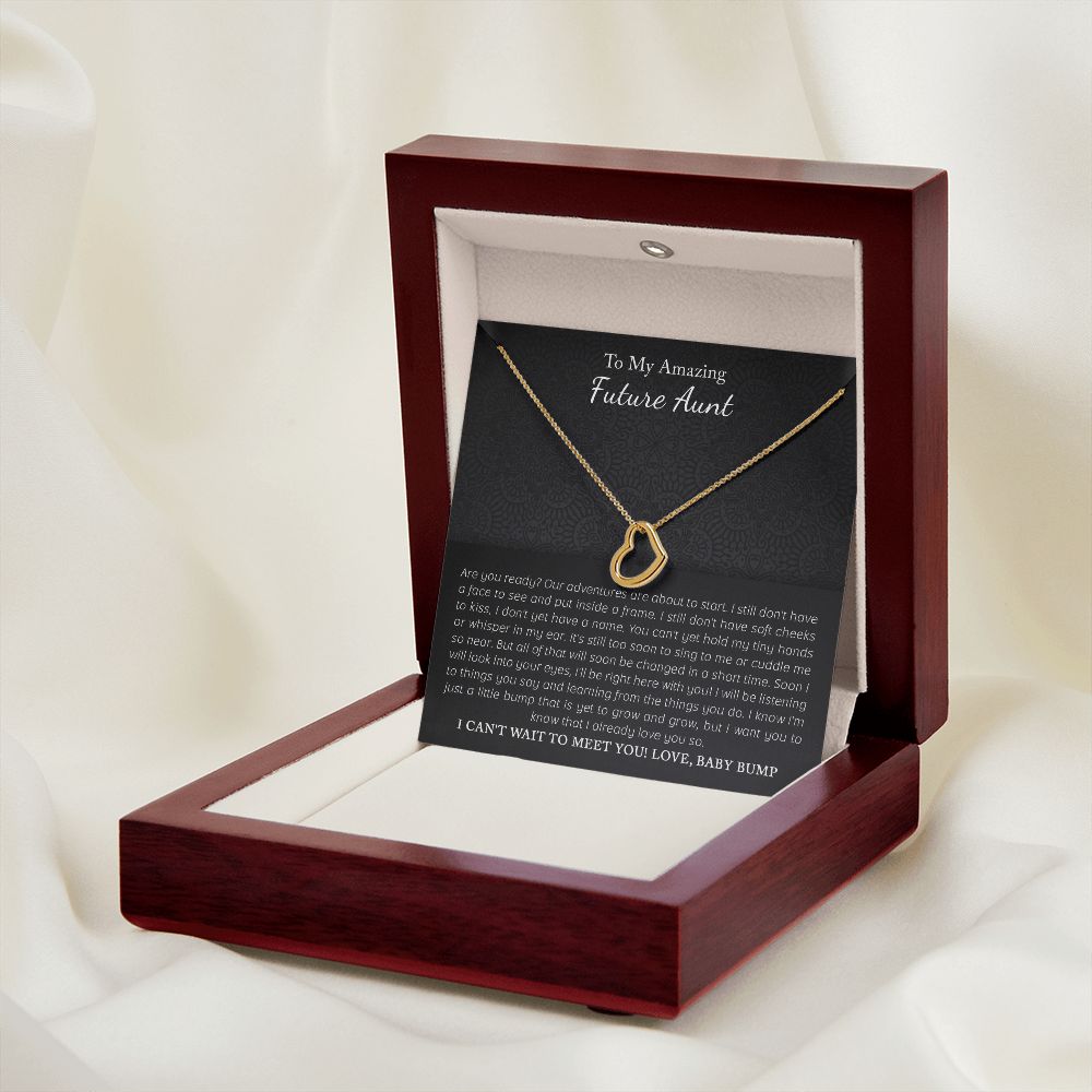 Gift for a Future Aunt | Delicate Heart Necklace - Julri Box