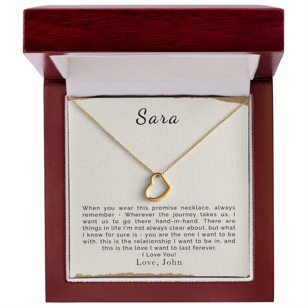 Promise Necklace for Her Personalized Delicate Heart Necklace