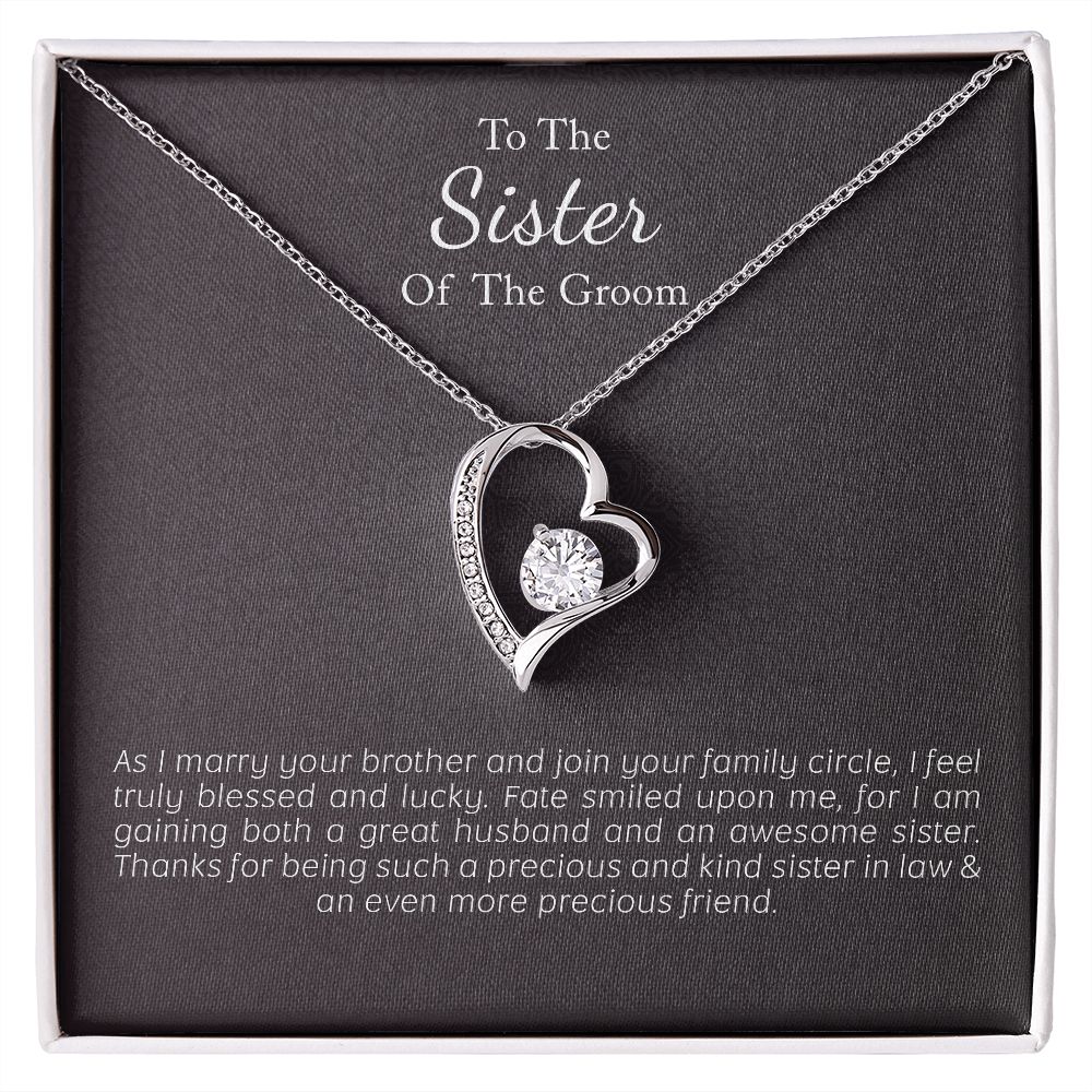 Wedding Day Gift to Sister of Groom from Bride |  Love Necklace - Julri Box
