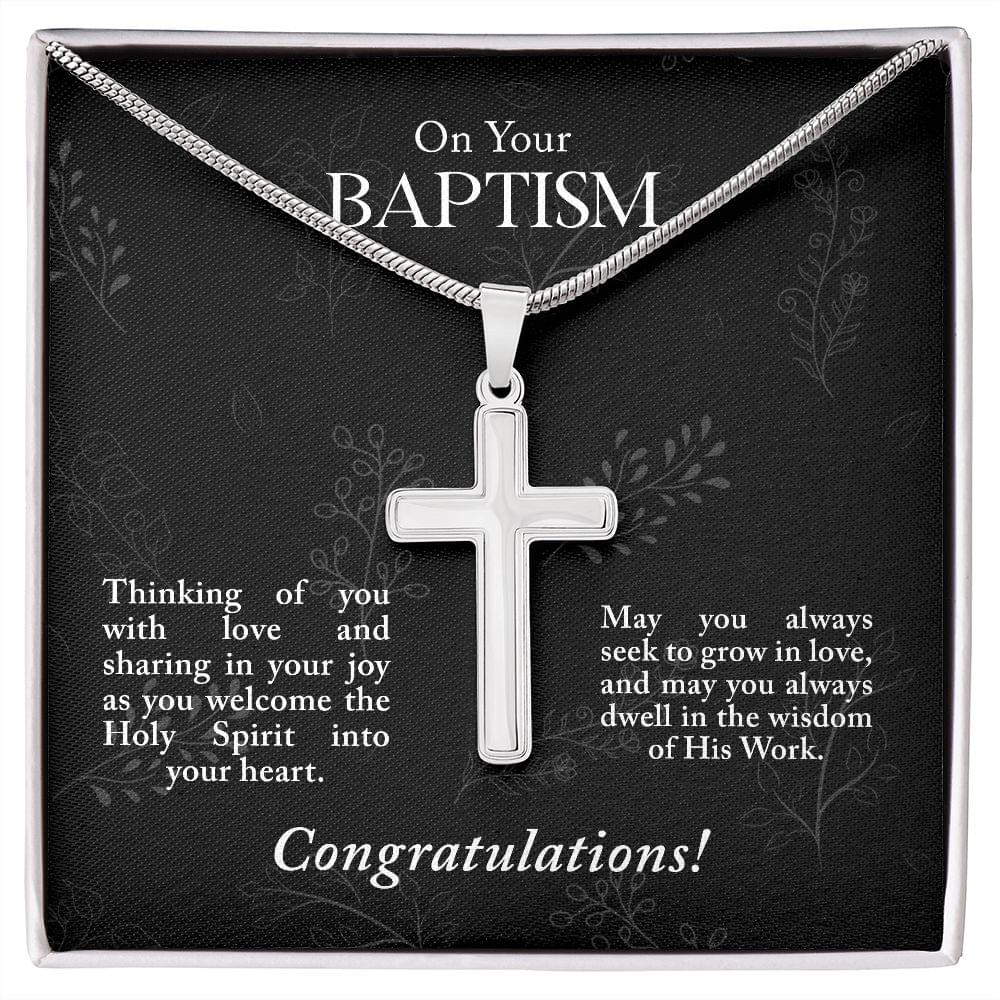 Baptism Gift | Artisan-Crafted Cross with Custom Message Card