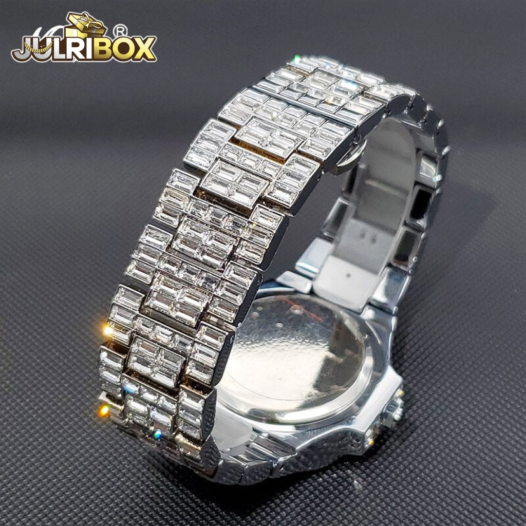 Luxury Watches | Watch Brands Mens Baguette For Sale Hip Hop Iced Out Rectangle Diamond